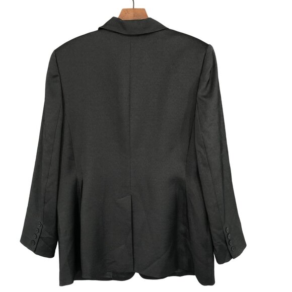 Amanda Smith Women's Stretch Blazer jacket long Dark Gray Size 14 career - Picture 7 of 10